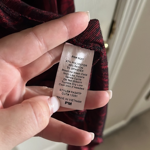 PerSeption Petite Red Open Front Cardigan Size PMedium - Picture 4 of 7